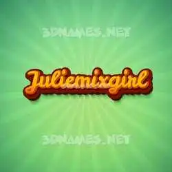juliemixgirl in Green Rays style - 3D name wallpaper