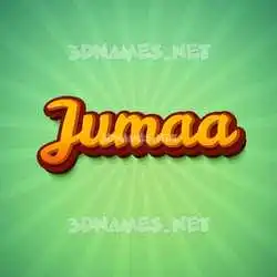 jumaa in Green Rays style - 3D name wallpaper