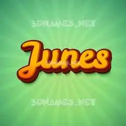 junes in Green Rays style - 3D name wallpaper