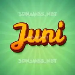 juni in Green Rays style - 3D name wallpaper