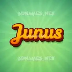 junus in Green Rays style - 3D name wallpaper