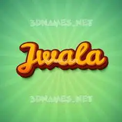 jwala in Green Rays style - 3D name wallpaper