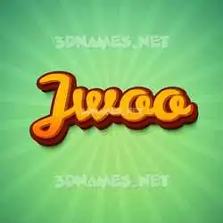 jwoo in Green Rays style - 3D name wallpaper