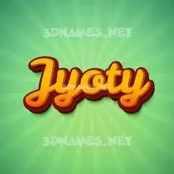 jyoty in Green Rays style - 3D name wallpaper