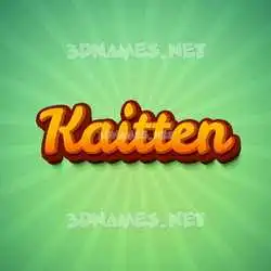 kaitten in Green Rays style - 3D name wallpaper