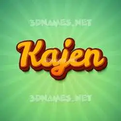 kajen in Green Rays style - 3D name wallpaper