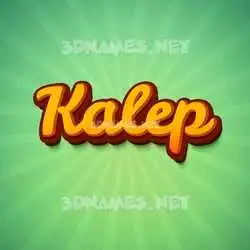 kalep in Green Rays style - 3D name wallpaper