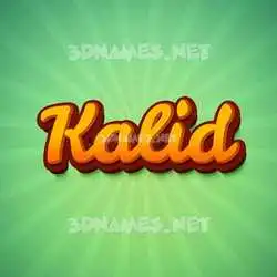 kalid in Green Rays style - 3D name wallpaper