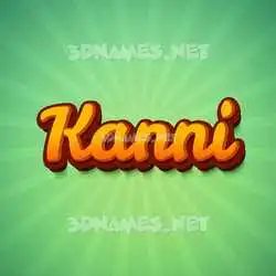 kanni in Green Rays style - 3D name wallpaper