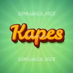 kapes in Green Rays style - 3D name wallpaper