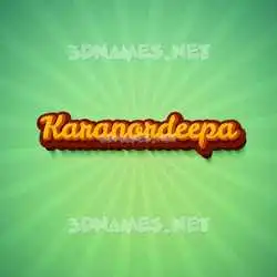 karanordeepa in Green Rays style - 3D name wallpaper