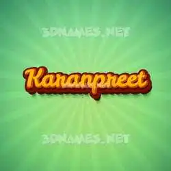 karanpreet in Green Rays style - 3D name wallpaper