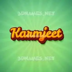 karmjeet in Green Rays style - 3D name wallpaper