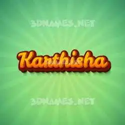 karthisha in Green Rays style - 3D name wallpaper