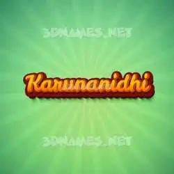 karunanidhi in Green Rays style - 3D name wallpaper