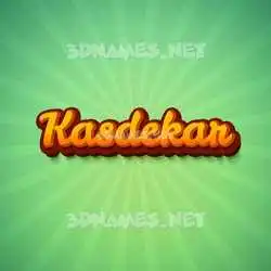 kasdekar in Green Rays style - 3D name wallpaper
