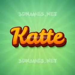 katte in Green Rays style - 3D name wallpaper