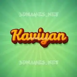 kaviyan in Green Rays style - 3D name wallpaper