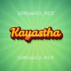 kayastha in Green Rays style - 3D name wallpaper