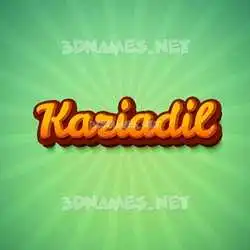 kaziadil in Green Rays style - 3D name wallpaper