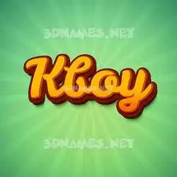 kboy in Green Rays style - 3D name wallpaper