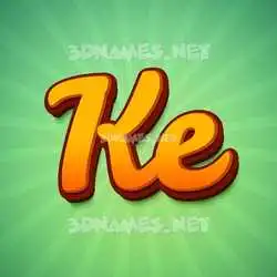 ke in Green Rays style - 3D name wallpaper