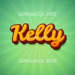 kelly in Green Rays style - 3D name wallpaper
