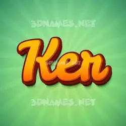 ker in Green Rays style - 3D name wallpaper