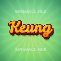 keung in Green Rays style - 3D name wallpaper