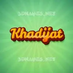 khadijat in Green Rays style - 3D name wallpaper