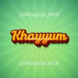 khayyum in Green Rays style - 3D name wallpaper