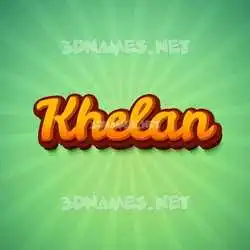 khelan in Green Rays style - 3D name wallpaper