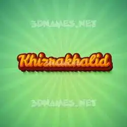 khizrakhalid in Green Rays style - 3D name wallpaper