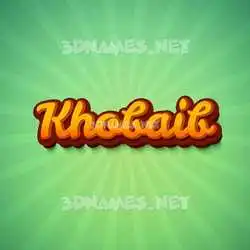 khobaib in Green Rays style - 3D name wallpaper