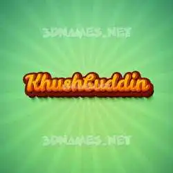 khushbuddin in Green Rays style - 3D name wallpaper