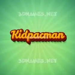 kidpacman in Green Rays style - 3D name wallpaper