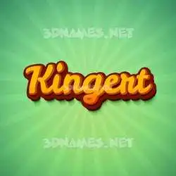 kingert in Green Rays style - 3D name wallpaper