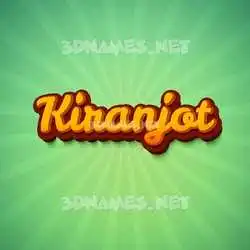 kiranjot in Green Rays style - 3D name wallpaper