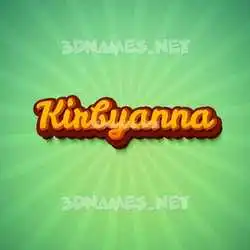 kirbyanna in Green Rays style - 3D name wallpaper