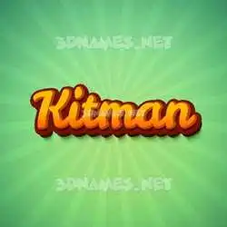 kitman in Green Rays style - 3D name wallpaper