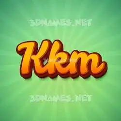 kkm in Green Rays style - 3D name wallpaper