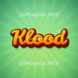 klood in Green Rays style - 3D name wallpaper