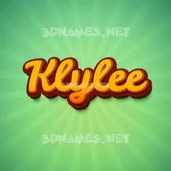 klylee in Green Rays style - 3D name wallpaper