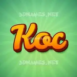 koc in Green Rays style - 3D name wallpaper