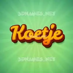 koetje in Green Rays style - 3D name wallpaper