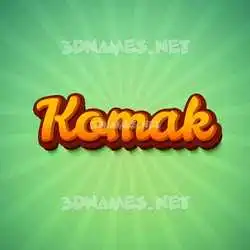 komak in Green Rays style - 3D name wallpaper