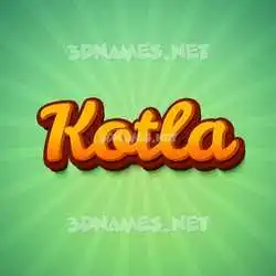 kotla in Green Rays style - 3D name wallpaper