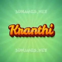 kranthi in Green Rays style - 3D name wallpaper