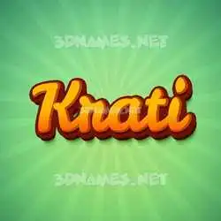 krati in Green Rays style - 3D name wallpaper