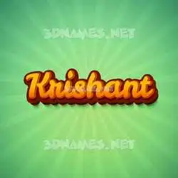 krishant in Green Rays style - 3D name wallpaper